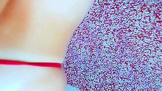 Oiled College PAWG: Fucked in Red Brazilian Thong