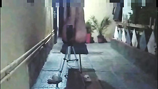 Fucking with neighbor outdoors in public