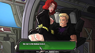 Black Widow and Hawkeye Having Fun
