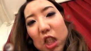 Asian Girl Removes Pink Panties And Toys With Dildo