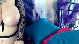 Big Boobed Blonde Masturbates With A Dildo In The Bathroom