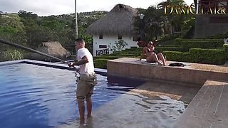 Pool Guy Fucks Big Butt Brunette Carla Morelli Doggy Style