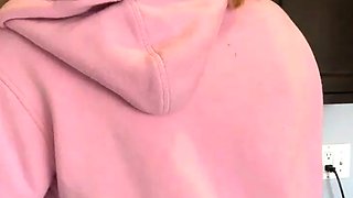 Amateur webcam slut shows tit on cam