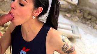 Mexicana blowjob with her big boobs