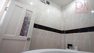 The Naked Maid Cleans The Toilet And Shower. Maid Without Panties.3