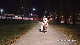 Naughty Lada's Public Lingerie Strip Sparks Wild Outdoor Heat