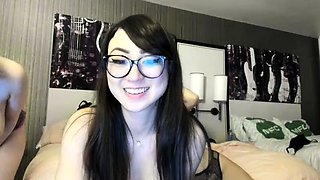 Brunette seductress working her big boobs and hot ass