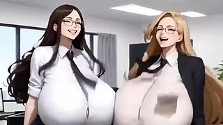 Hilarious XXL Udders Office, Ai Cartoon