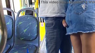 Young student groped and rubbed on public bus - Real orgasm caught on camera!