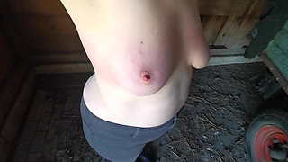 Slapping Hard Her Big Titties