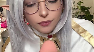FRIEREN REAL LIFE HENTAI Cosplay girl BLOWJOB