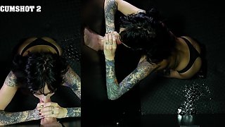 Lysagna Del Ray gets a hot cum facial from an unknown guy