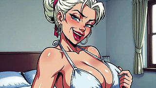 Ai Old Women in Bedroom Teasing and Flashing Tits