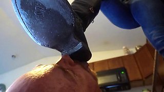 GoddessZephy Makes Guy Lick Her Riding Boots Soles in Cowgirl