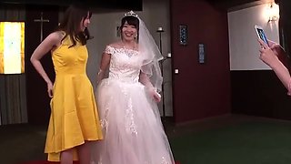 Christian Japanese wedding with the busty bride and the