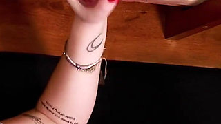 Blonde Schoolgirl Milking Table with Rae Astora