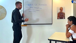 HORNY student boinks timid teacher Brian Evansx for passing