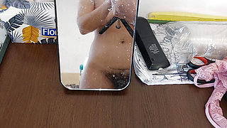 Hairy latin pussy, big tits, big ass. Sexy brunette with hairy pussy, big ass.