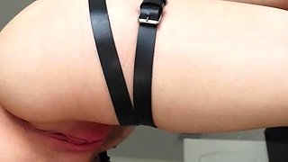 Teenage beauty captivates with daring cosplay passion in thrilling solo play