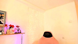 Webcam Girl Rubbing Cream on Nipples