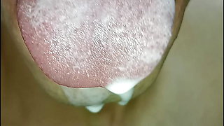 Cumslut JOI Long tongue begging for your cum, I want my milk, close-up slow motion