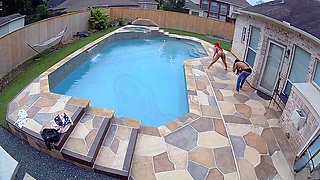 Sneaky cheating, fucking the pool boy, ebony sneaky link up