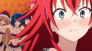 Rias Undresses Slowly Before Giving Issei a Deep  Warm Oral Finish  HENTAI Parody