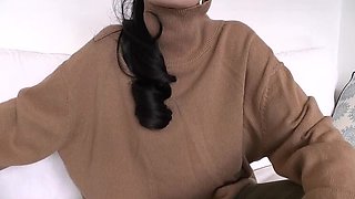 German MILF Lady Victoria Valente - Taboo JOI & Handjob in Sweater - Cum on Cashmere POV