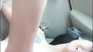 Thai student fuck in car and creampie