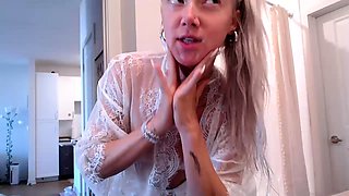 Blonde russian teen hoe Kate suck and jerk a huge pecker