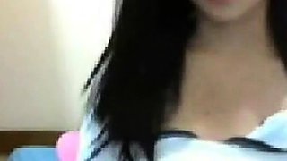 Skinny Indonesian Teen Shows Off Her Tits on Webcam