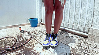 I Fuck My Ass Outdoors After Playing in the Mud and Wearing My New Sneakers