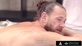 Laney Grey gives sensual Nuru massage then rides cock to a messy facial