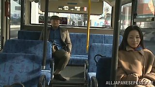 Japanese Slut Gets Fingered On The Bus