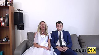 Dude lends his bride for an hour and his wife can take a nice pussy pounding