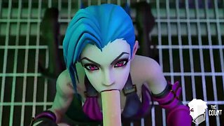 Busty Jinx from League of Legends Gets Anal and Blowjob - 3D Rule 34 Sex
