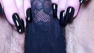MILF Playing in Panties & Stuffing Them Inside Fat Hairy Pussy