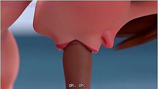 Car Toon - Milf Cass Riding Her Dick On The Beach - 3d Animation