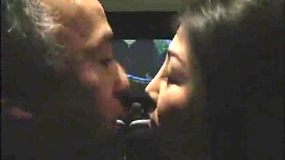 Stepdaughter in Heat Part 2: Uncensored Threesome with Hairy Pussy in Public Toilet - English Subs