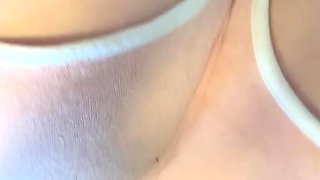 Beautiful teen brunette Jessica Sinn masturbates