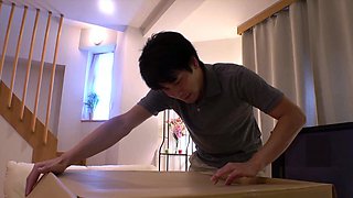 Japanese teen oil fingering her tight pussy