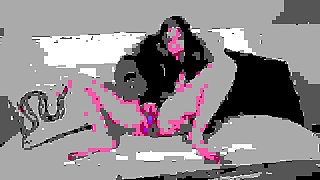 Pornstar Amiee Cambridge masturbates in a fox fur coat