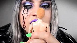 Tiny man humiliated and punished by giantess femdom vixen