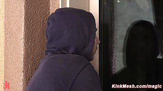 Guy rough fucks bound thief