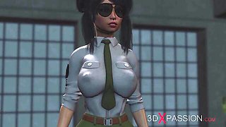 Insatiable Harley Quinn at prison guard movie