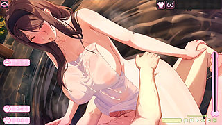 Hentai Game - Summer Clover - Kasumi's Hot Spring Intimacy Sex Scene
