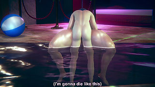 Fucking a Big Boobed Chick in the Pool - Hentai