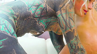 Tattooed Girls Extreme Anal Play - Double Anal, Big Toys & ATM