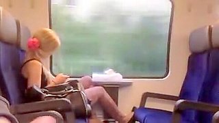 Public cock flashing for this pretty young passenger