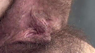 My hot stepmom takes off her clothes and masturbates her hairy pussy
